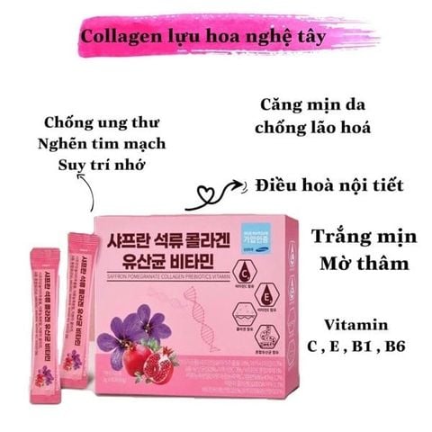 Collagen Uống Lựu Đỏ Nhụy Hoa Nghệ Tây Saffron Bio Cell Hàn Quốc 2021