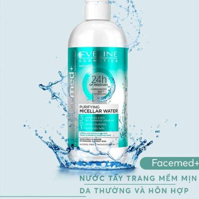 Nước Tẩy Trang Eveline Purifying Micellar Water Sạch Sâu 400ml