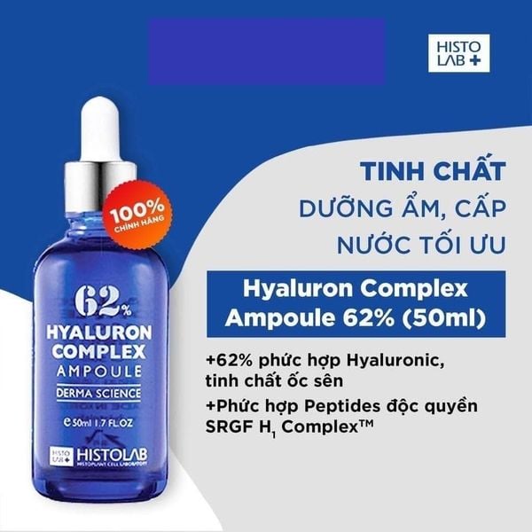Tinh Chất Cấp Ẩm Phục Hồi Da Histolab 62% Hyaluron Complex Ampoule Derma Science 50ml