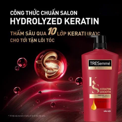 Dầu gội Tresemme Keratin Smooth tinh chất Argan và Keratin vào nếp suôn mượt (640g)