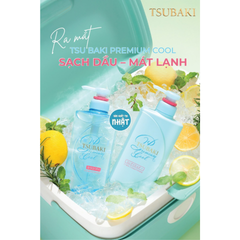 Set Gội Xả Tsubaki Cool Premium Sạch Dầu Mát Lạnh 490ml