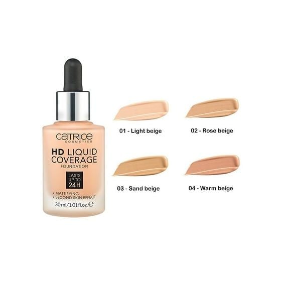 Kem nền kiềm dầu Catrice HD Liquid Coverage Foundation Tone 20 Rose Beige 30ml