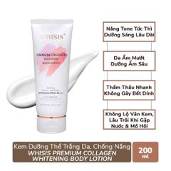 Kem Dưỡng Thể Trắng Da Whisis Premium Collagen Whitening Body Lotion 200ml