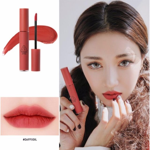 Son Kem Lì 3CE Velvet Lip Tint Mịn Như Nhung #Daffodil Màu Đỏ Đất