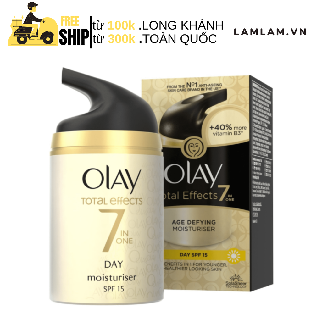 Kem Dưỡng Trắng Mờ Thâm Olay Total Effects 7 in 1 Anti Ageing Moisturiser SPF15 50ml