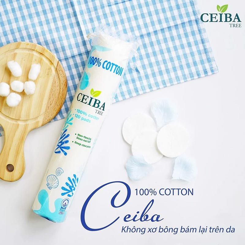 Bông Tẩy Trang Ceiba 100% Chất Liệu Cotton 120 Miếng 45k SALE 26K