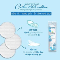 Bông Tẩy Trang Ceiba 100% Chất Liệu Cotton 120 Miếng 45k SALE 26K