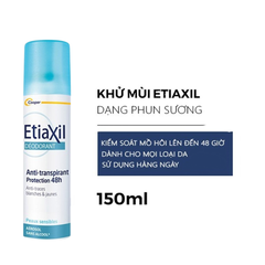 Xịt Khử Mùi EtiaXil Dạng Phun Sương 48H Màu Xanh 150ml