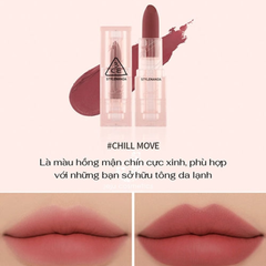 Son thỏi 3CE Clear Layer Cool Edition Lipstick Chill Move - Màu Hồng Đất 3.5g