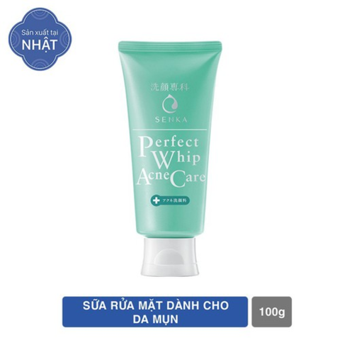 Sữa Rửa Mặt Dành Cho Da Mụn Shiseido Senka Perfect Whip - 120g ( Xanh )