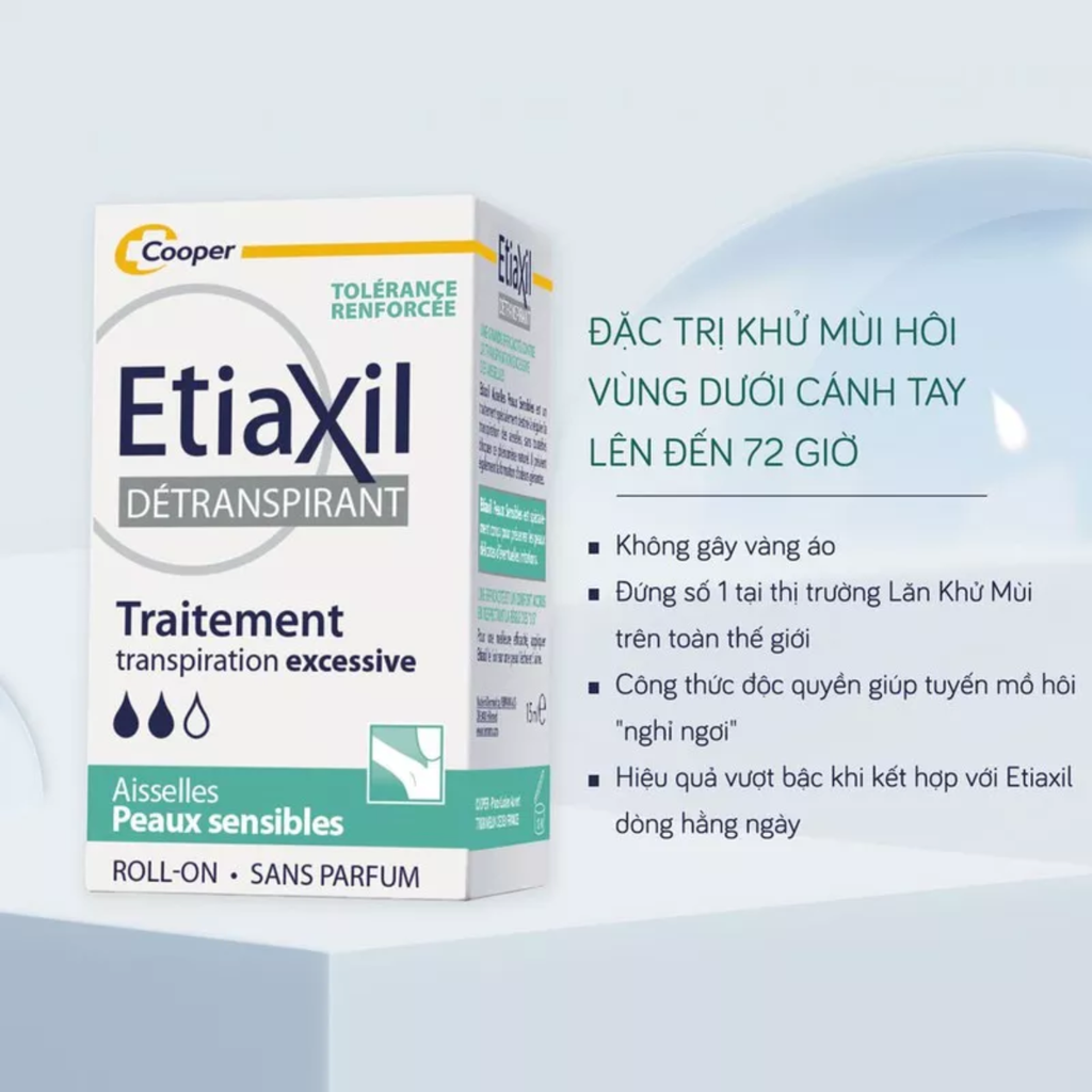 Lăn khử mùi Etiaxil Detranspirant Traitement Roll On da nhạy cảm 15ml