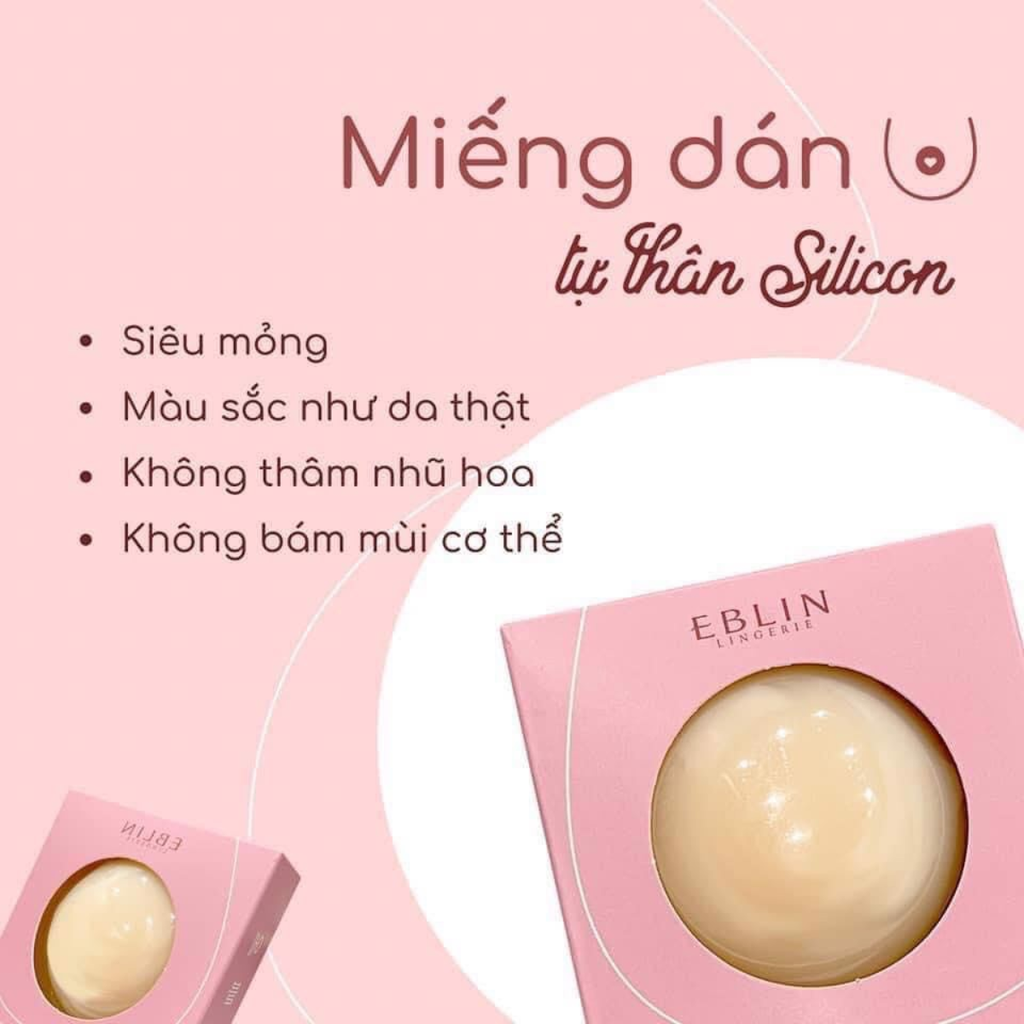 Miếng Dán Ngực Silicon Nhiệt Tự Thân Eblin Lingerie Hộp 3 Cặp