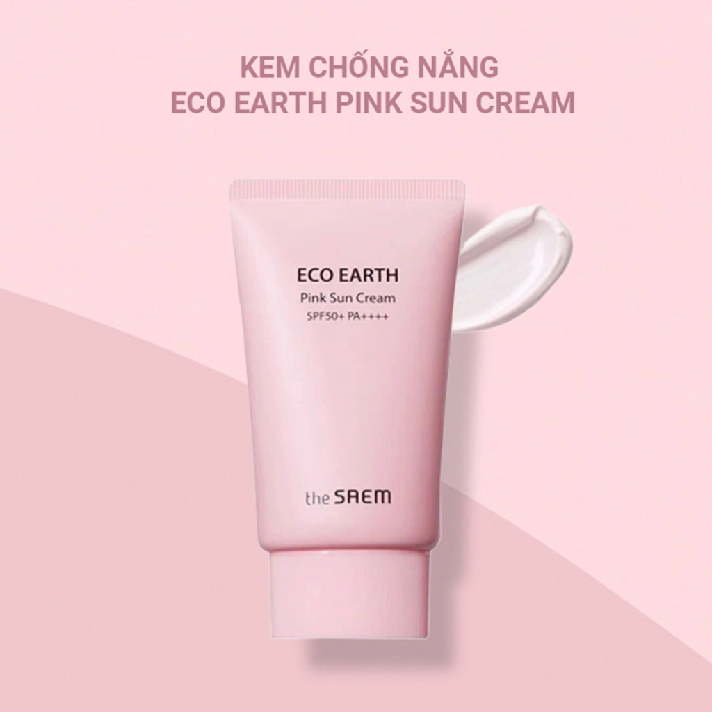 Kem Chống Nắng The Saem Eco Earth Power Hồng 50g