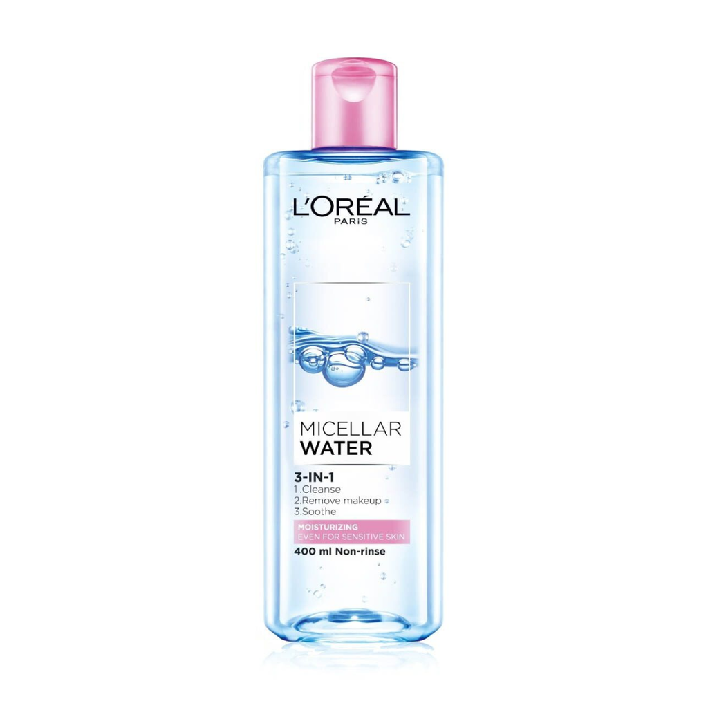 Tẩy Trang Loreal 3 In 1 Micellar Water - 400ml Moisturzing ( hồng)