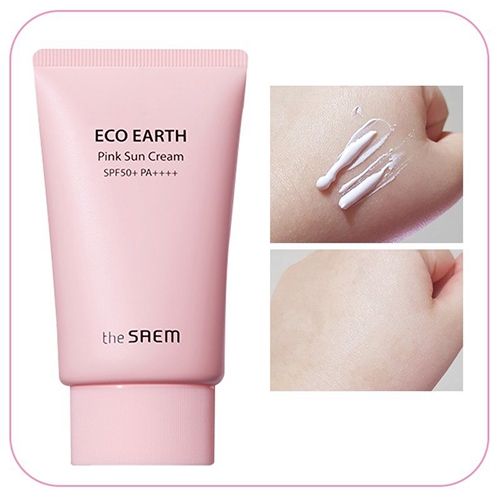 Kem Chống Nắng The Saem Eco Earth Power Hồng 50g