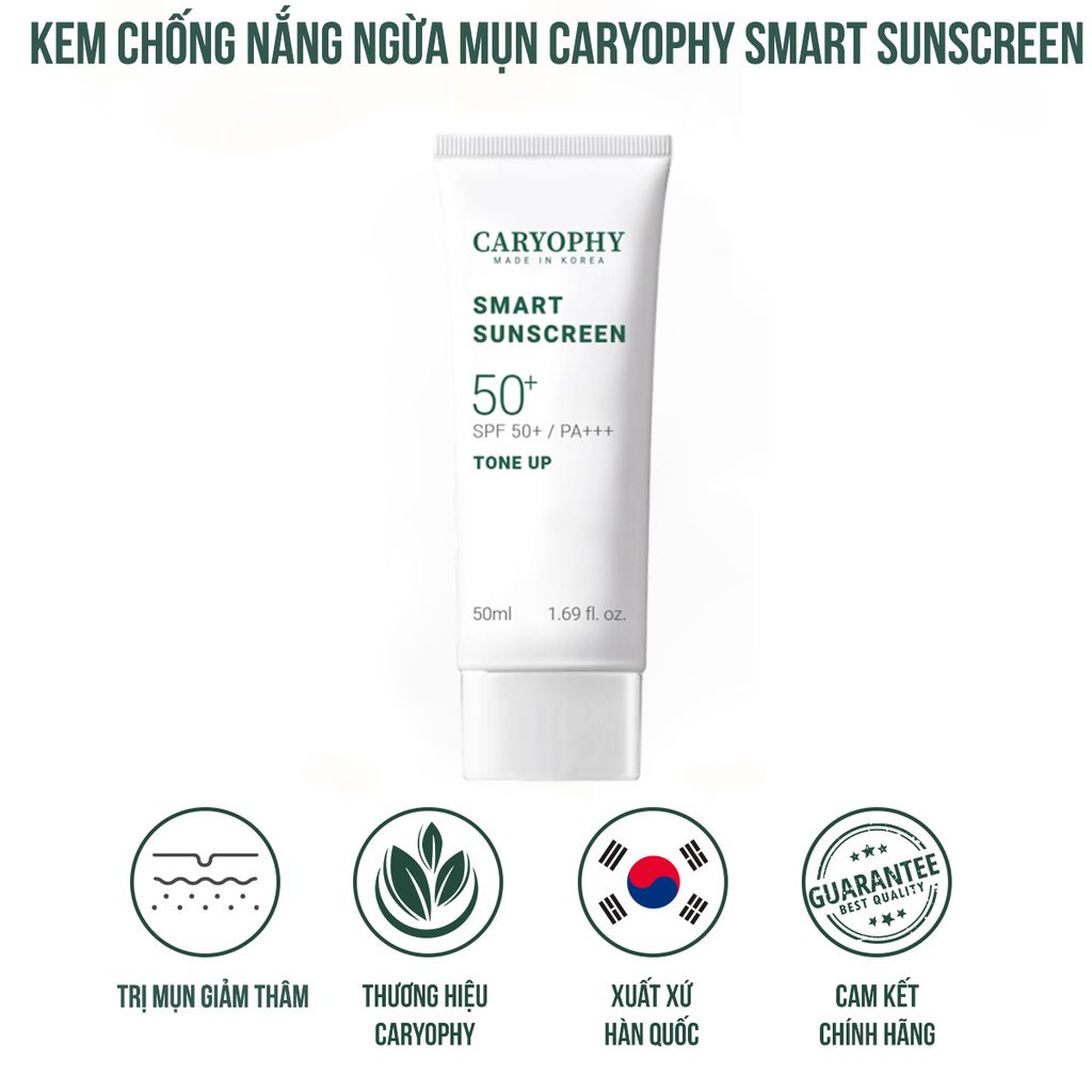 Kem Chống Nắng Caryophy Smart Tone Up PA+++ Ngừa Mụn 50ml