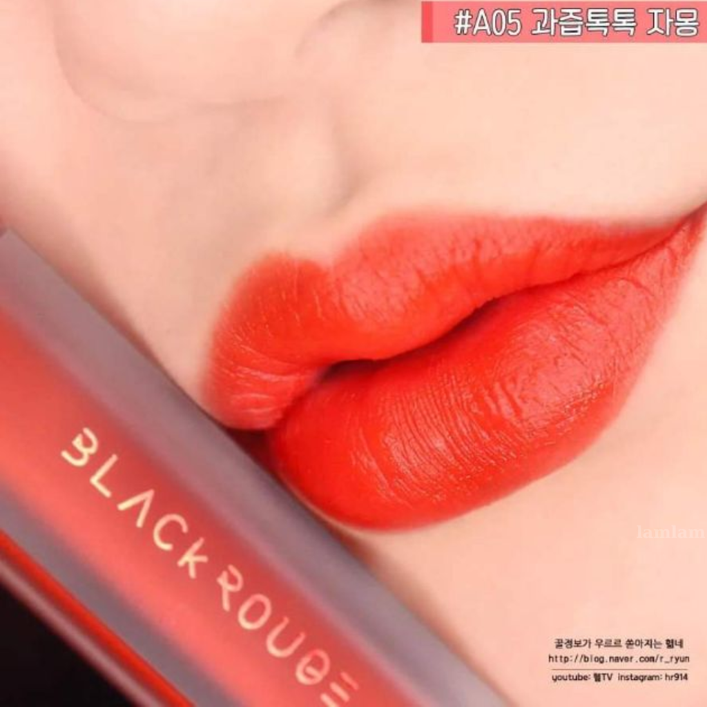 Son kem Black Rouge Air Fit Velvet Tint Ver 1 - A05 Đỏ Cam 36.6g