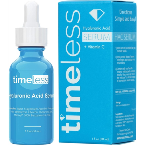 Serum Timeless Hyaluronic Acid Vitamin C 30ml + Vitamin C Cấp Ẩm, Làm Sáng Da 30ml