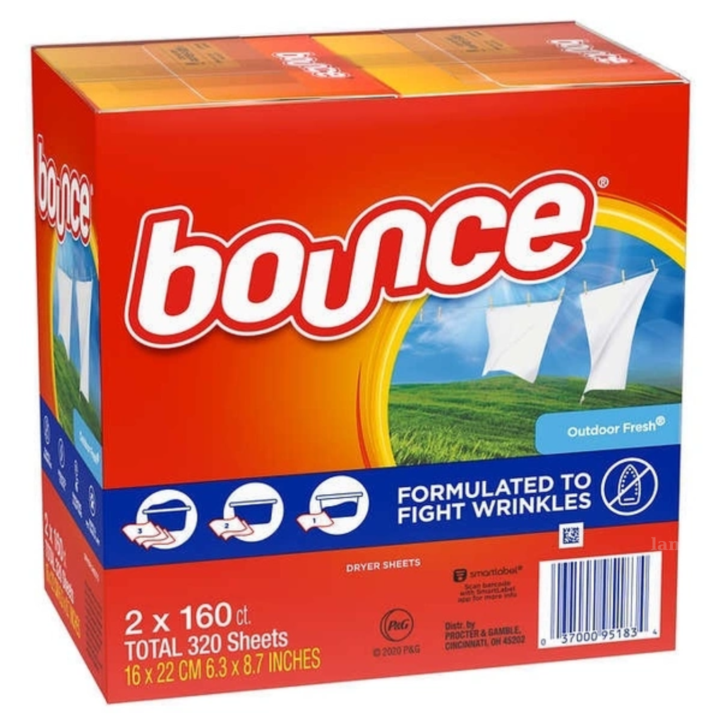 Giấy Thơm Quần Áo Bounce Mỹ Full Size, Bounce Sheets Outdoor Fresh 120 Tờ