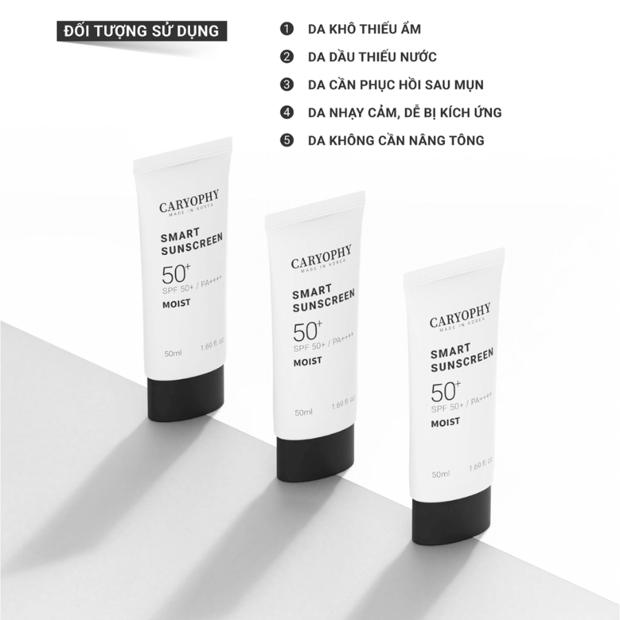 Kem Chống Nắng Dưỡng Ẩm, Ngừa Mụn Caryophy Smart Moist Sunscreen 50ml