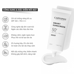 Kem Chống Nắng Dưỡng Ẩm, Ngừa Mụn Caryophy Smart Moist Sunscreen 50ml