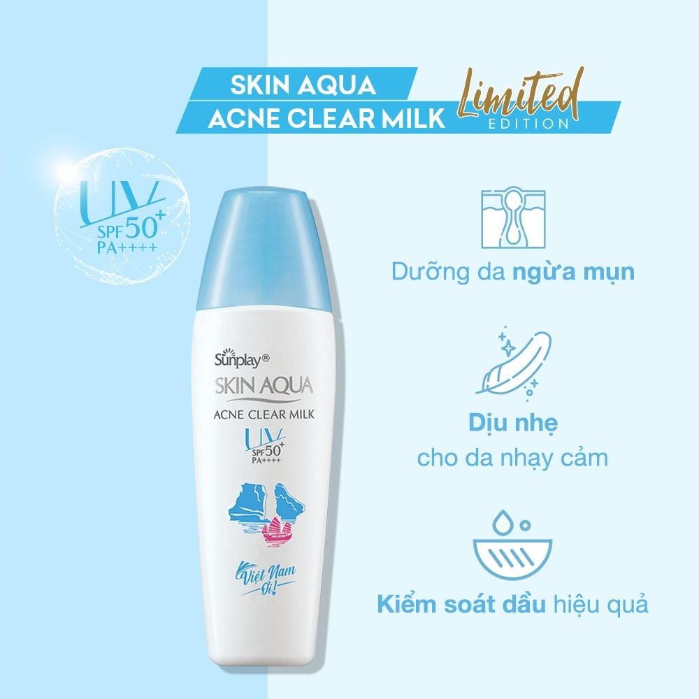 Sữa chống nắng dưỡng da ngừa mụn Sunplay Skin Aqua Acne Clear SPF50+ 25g