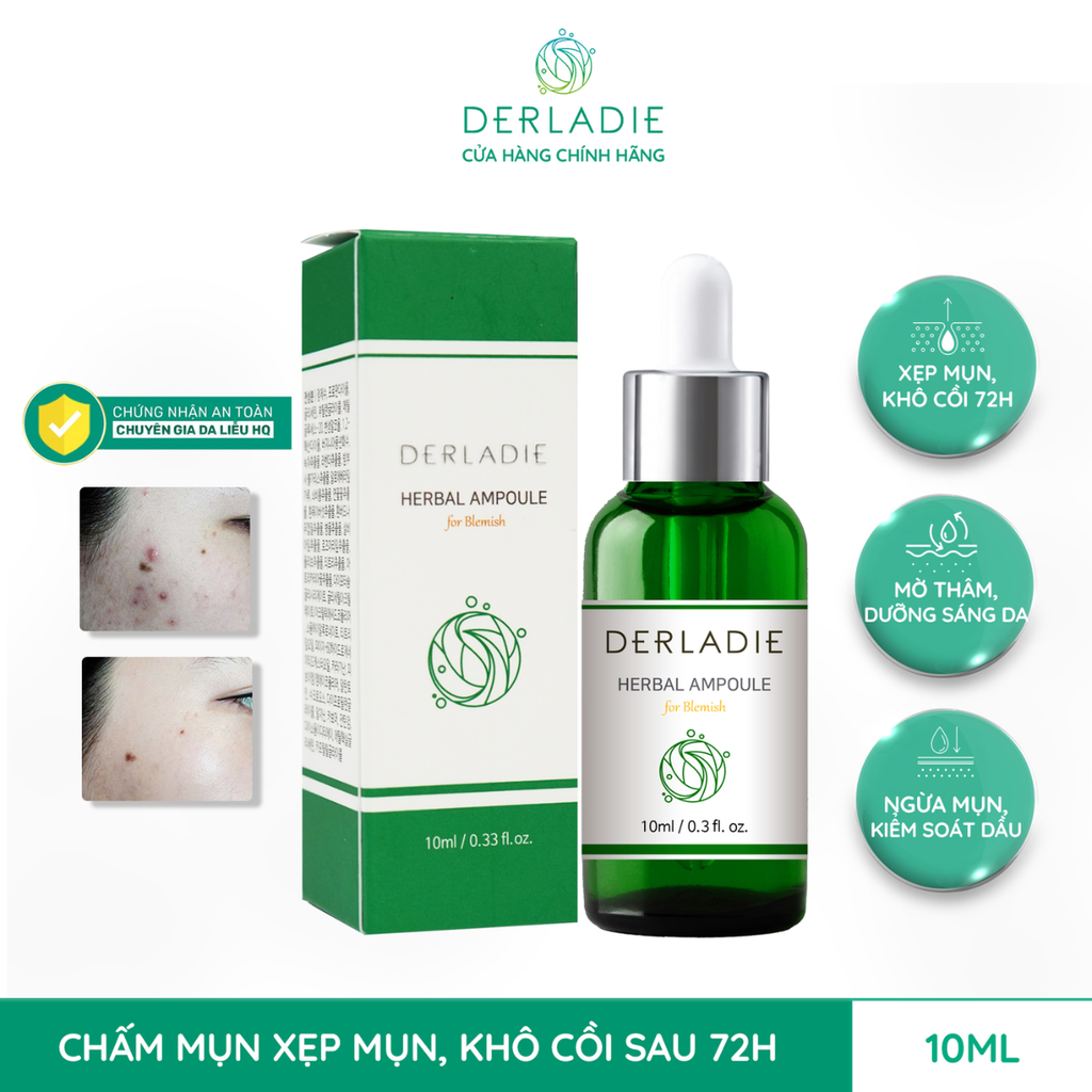 Serum Chấm Mụn Derladie Tràm Trà Xẹp Mụn, Khô Cồi Sau 72H 10ml