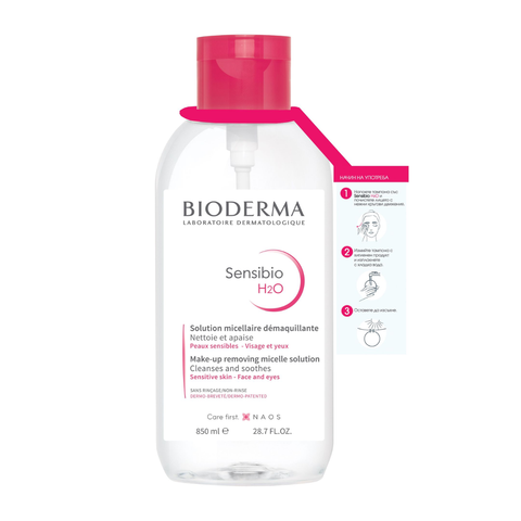 Tẩy Trang Bioderma Nắp ấn Hồng 850ml