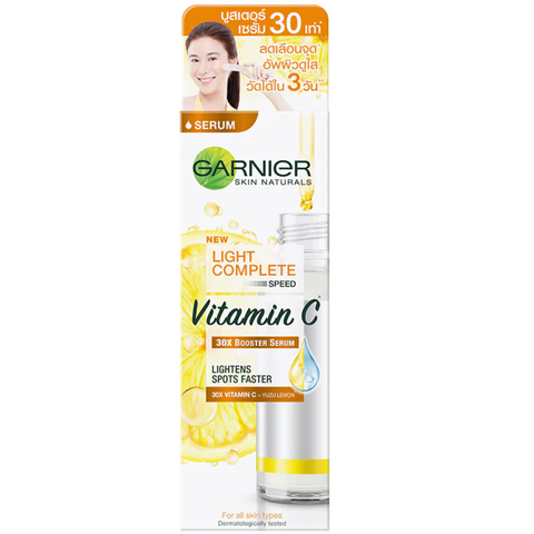 Tinh Chất Garnier Light Complete Speed Vitamin C 30x Booster Serum Dưỡng Sáng Da Mờ Thâm 30ml