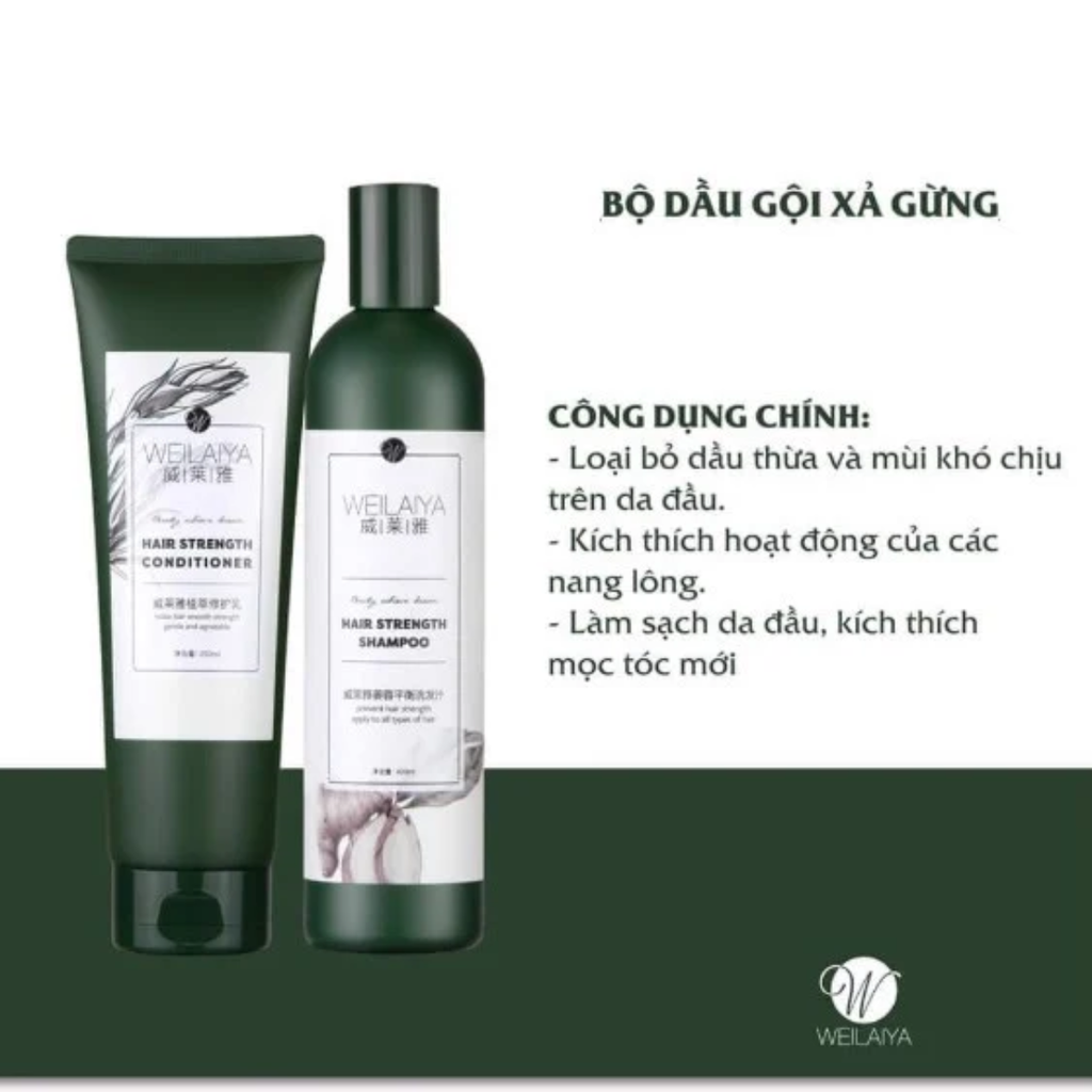 Bộ Gội Xã Tinh Chất Gừng Weilaiya (màu xanh size LỚN) 650k sale 550k