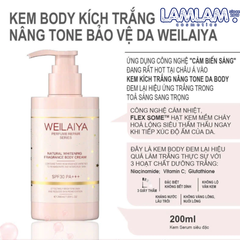 Kem Dưỡng Trắng Nâng Tông Da Weilaiya Natural Whitening Fragrance Body Cream