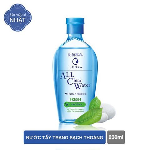 Nước tẩy trang sạch thoáng Senka A.L.L.Clear Water Fresh 230ml