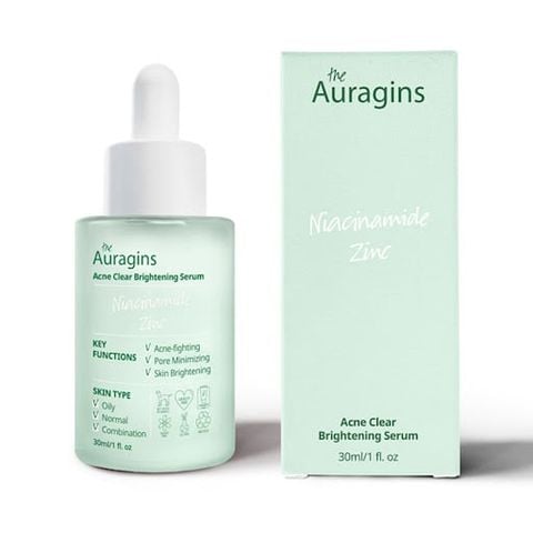 Tinh Chất Cho Da Dầu Mụn The Auragins 10% Niacinamide + 1% Zinc Acne Clear Brightening Serum 30ml