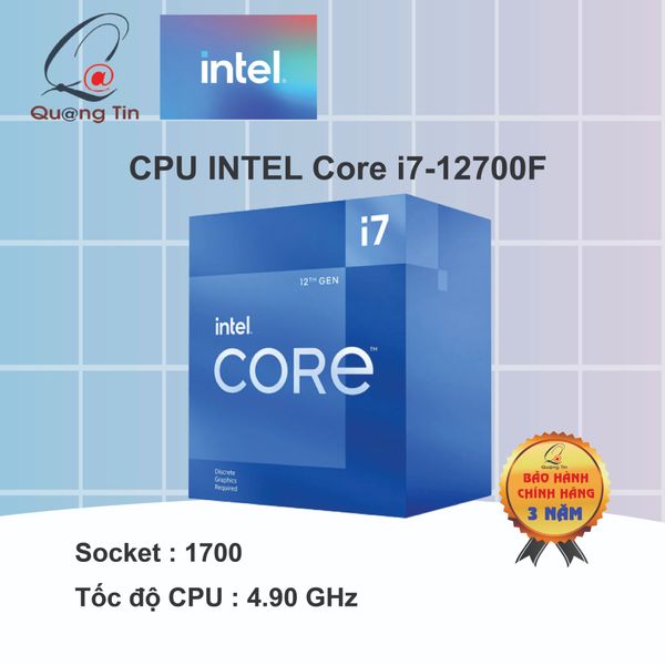 CPU INTEL Core i7-12700F | 1700