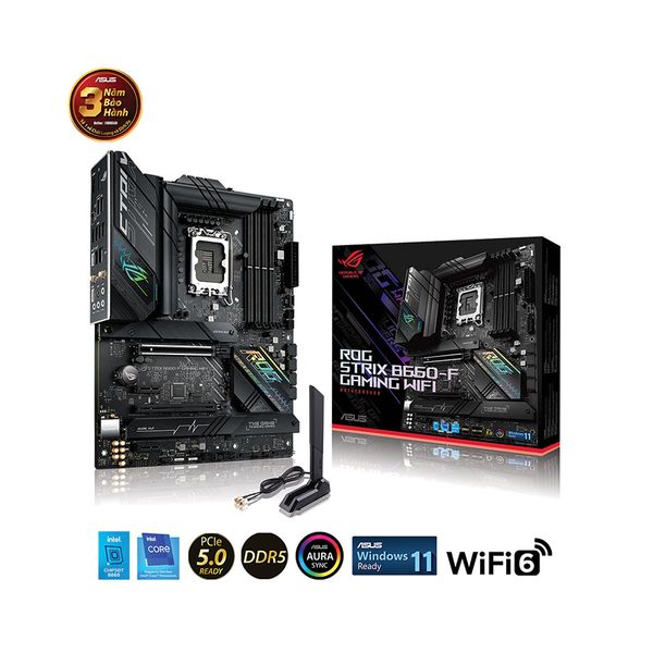 Mainboard Asus Rog Strix B660-F Gaming Wifi (Intel B660, Socket 1700, ATX, 4 khe RAM DDR5)