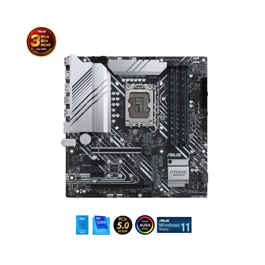 Mainboard Asus Prime Z690M-Plus D4 (Intel Z690, Socket 1700, ATX, 4 khe RAM DDR4)