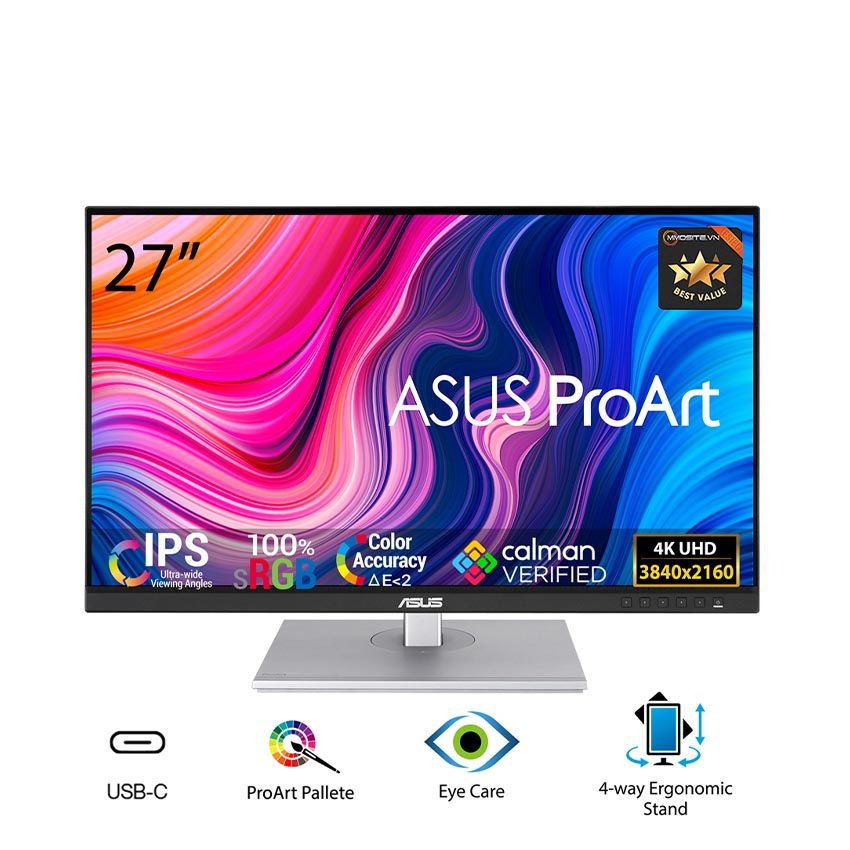 Màn hình Asus Pro Art PA279CV (27 inch/UHD/IPS/60Hz/5ms/350 nits/HDMI+DP+USB+USBC+Audio)