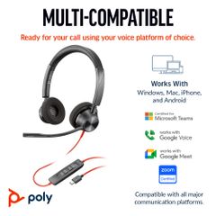 Tai nghe có dây Poly BW 3320 Stereo -M USB-C HS +USB-C/A 8X220AA