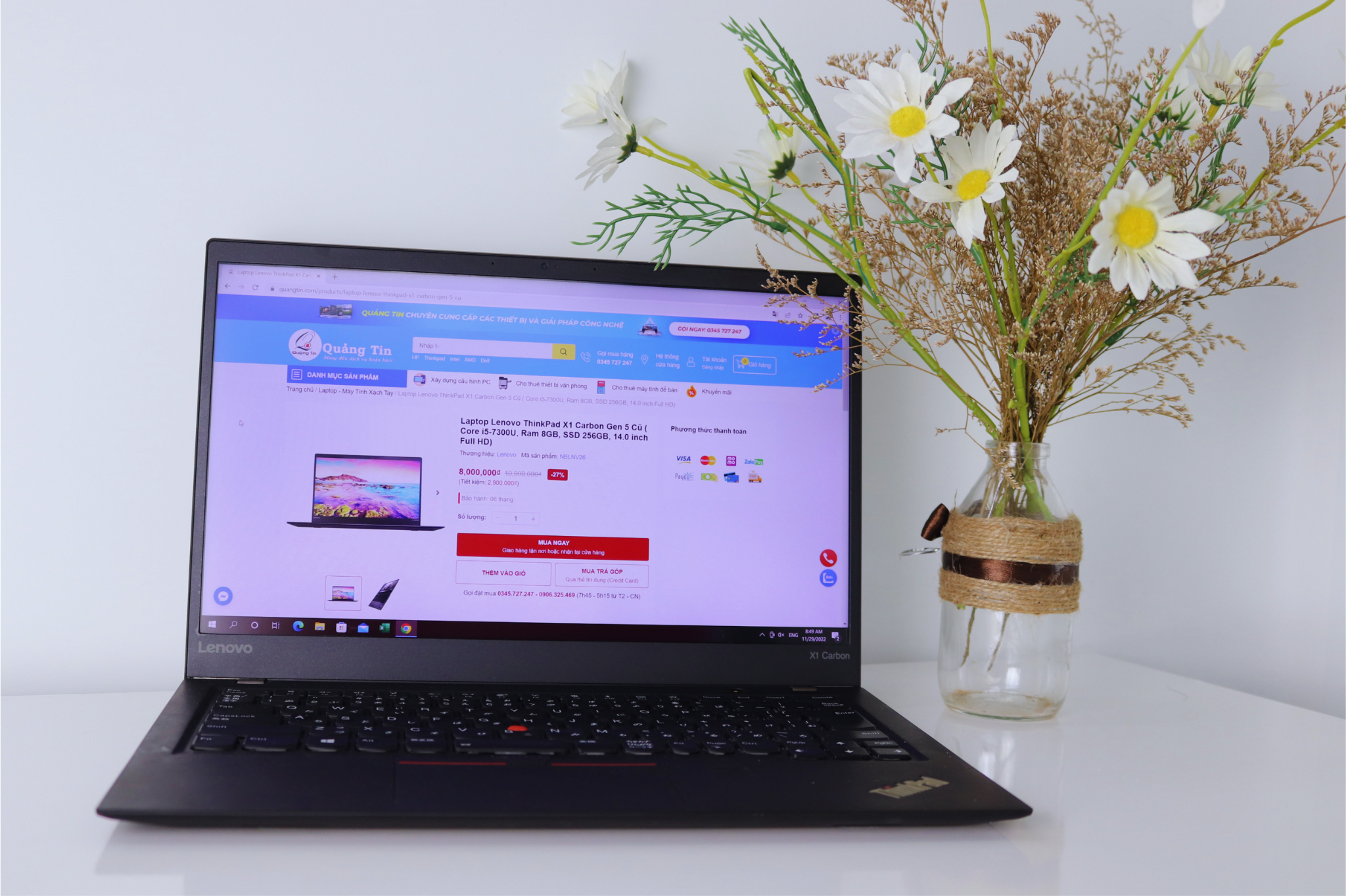 Laptop Lenovo ThinkPad X1 Carbon Gen 5 Cũ ( Core i5-7300U, Ram 8GB, SS Laptop Lenovo ThinkPad X1 Carbon Gen 5 Cũ ( Core i5-7300U, Ram 8GB, SS