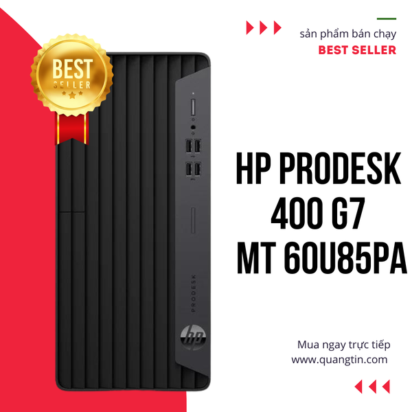 Máy tính để bàn HP ProDesk 400G7 60U85PA (Core i5-10505/ 8GB Ram/ 256GSSD/ Wifi/ Bluetooth/ Keyboard/ Mouse /Windows 11 Home/ Đen)