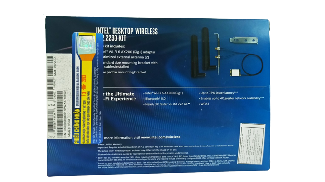 Card mạng wifi không dây Intel AX200NGWG DKT Chính hãng