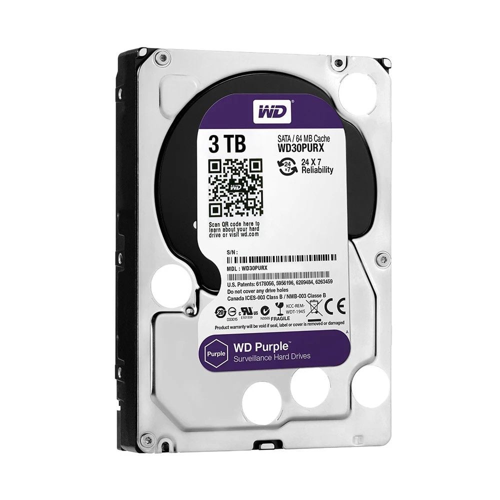 Ổ cứng HDD Camera 3TB WD Digital 3.5 inch Sata3 tím (WD30PURX) - Chính Hãng