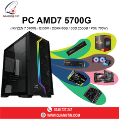 PC AMD7-5700G( Ryzen 7-5700G / B550M / DDR4 8GB / SSD 250GB / PSU 700W)