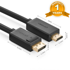 Cáp Displayport 1.2 to HDMI 4Kx2K cao cấp Ugreen 10238 Chính hãng