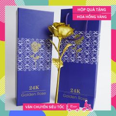 Bộ quà tặng Hoa Hồng mạ vàng 24K - Có hộp và giỏ xanh