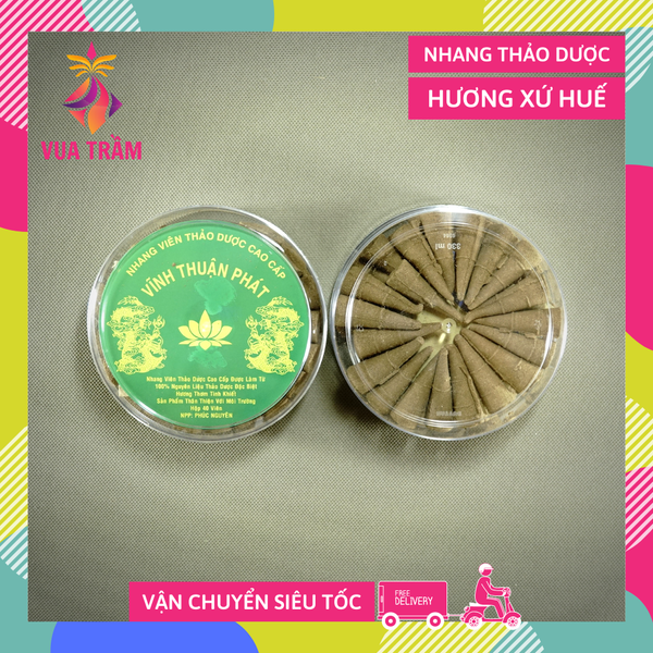 Viên nụ thảo dược Vĩnh Thuận Phát - 50 viên hương nụ xứ Huế siêu sạch - Hộp Tròn Xanh