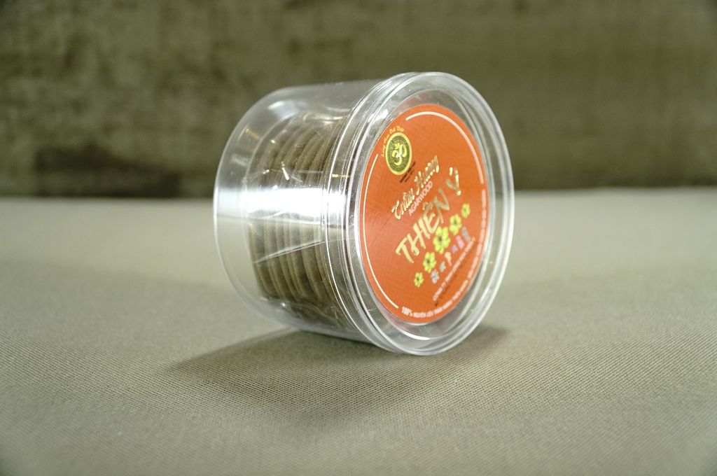 Nhang khoanh trầm hương Thiên Ý - 24 khoanh nhang vòng trầm hương cao cấp - Cháy 4 tiếng/Vòng - Hộp tròn đỏ