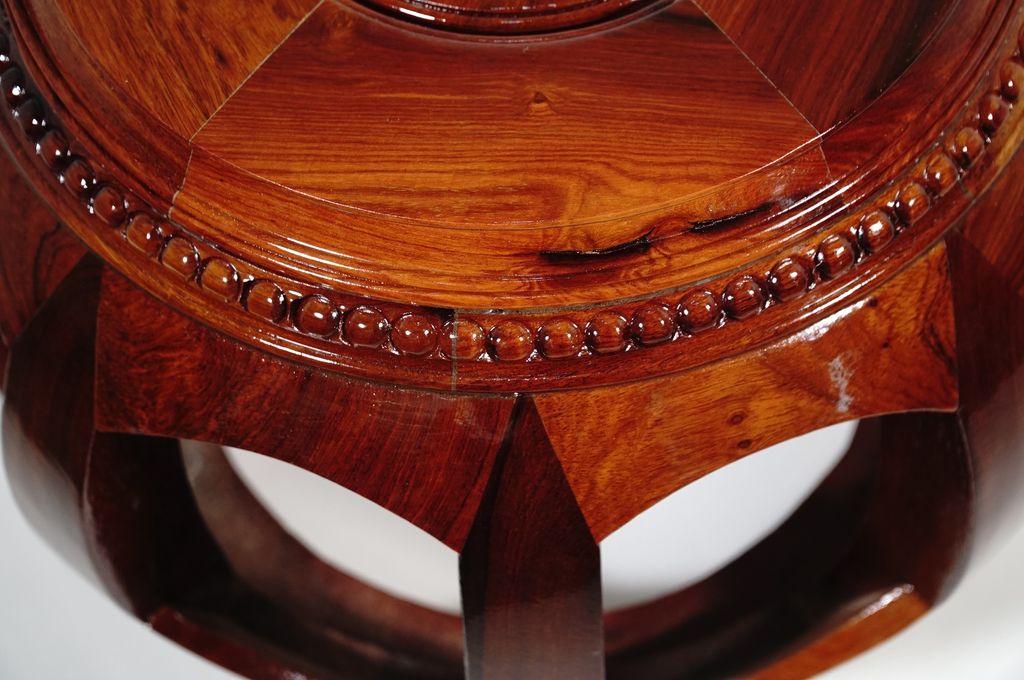 Đôn gỗ hình Trống ghế tròn uống trà, kê chậu cây, tượng Phật - Cao 35cm, Mặt 28cm