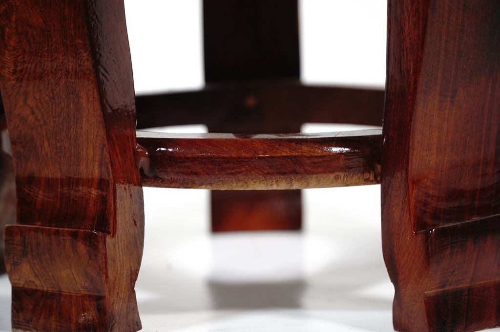 Đôn gỗ ghế tròn uống trà gỗ hương 5 chân đế kê chậu cây cảnh - Cao 30cm, Mặt 30cm