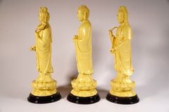 Bộ 3 tượng Phật Tây Phương Tam Thánh Tam Thế Phật vàng đất - Cao 25cm